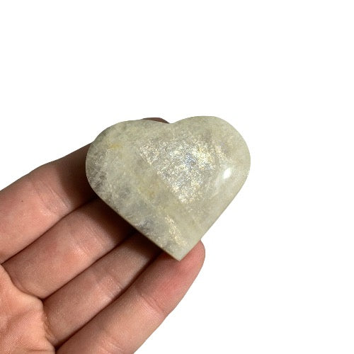Natural Moonstone Heart With Flash