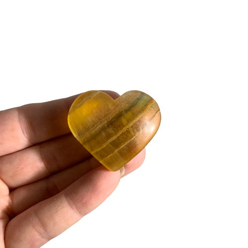 yellow fluorite heart 8
