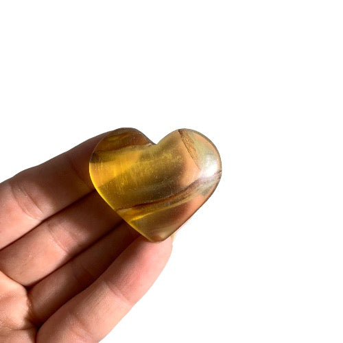 yellow fluorite heart 9