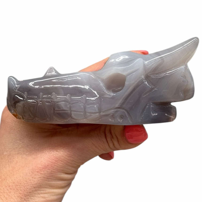 Agate Druzy Dragon Skull