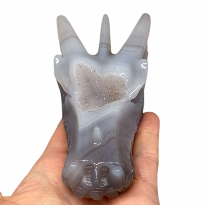 Agate Druzy Dragon Skull