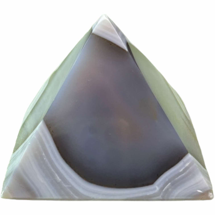 Natural Agate Pyramid With Druzy