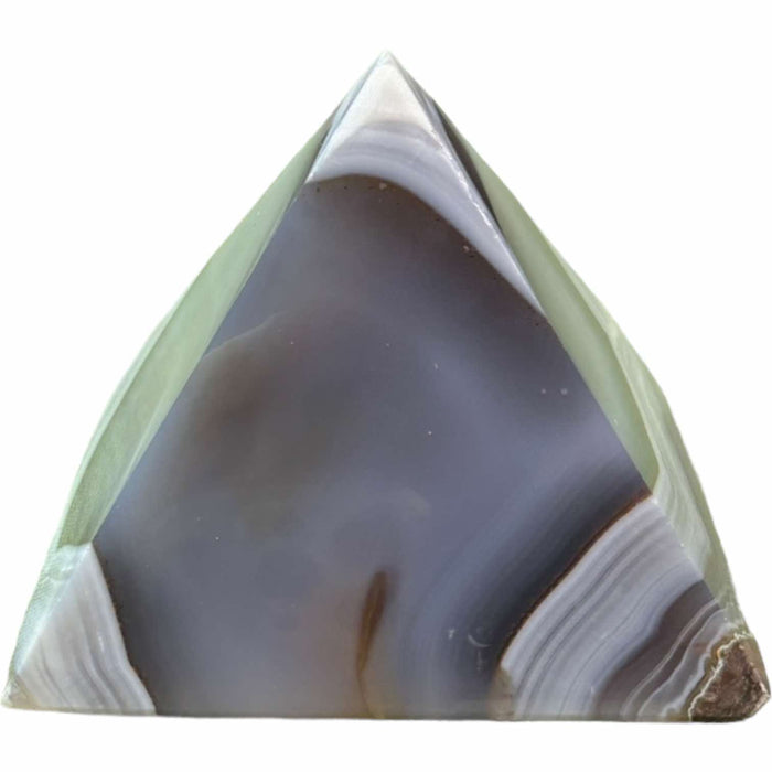 Natural Agate Pyramid With Druzy