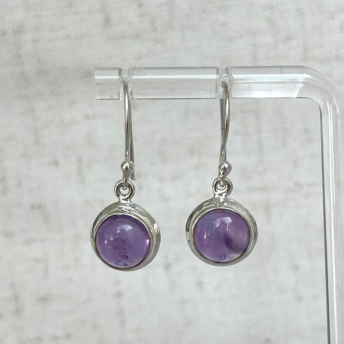 Amethyst Earrings Round