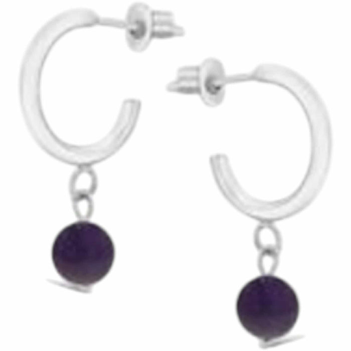 Amethyst Hoop Earrings