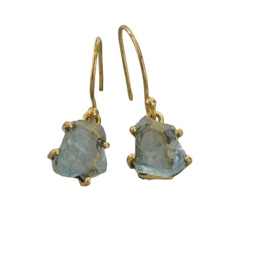 Aquamarine earrings gold
