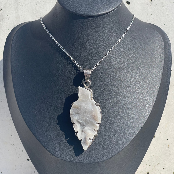 Chalcedony Feather Pendant