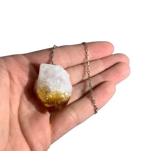 Citrine Rough Point Pendulum