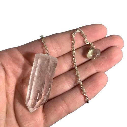 Clear Quartz Rough Point Pendulum