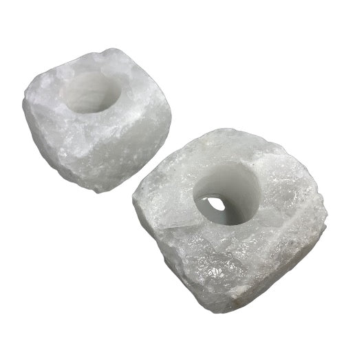 Clear Quartz Tea Light Holder Rough