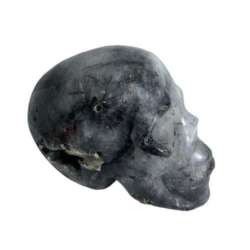 Tourmaline in Quartz Skull