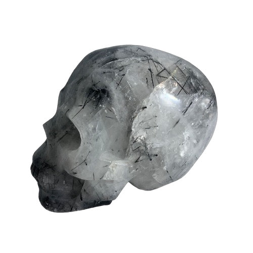 Tourmaline in Quartz Skull