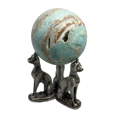 Cat Pewter Sphere Stand