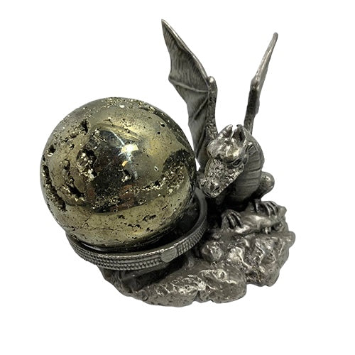 Dragon Sphere Pewter Stand