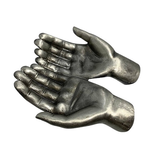 Open Hands Sphere Pewter Stand