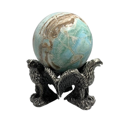 Triple Eagle Sphere Pewter Stand