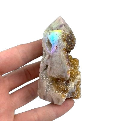 Sphalerite Aura Druzy Obelisk