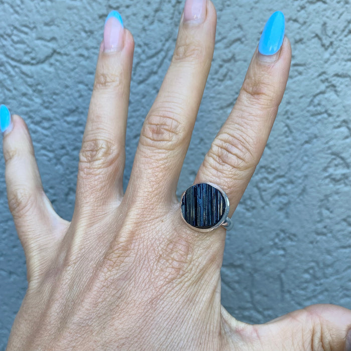 black tourmaline schorl ring