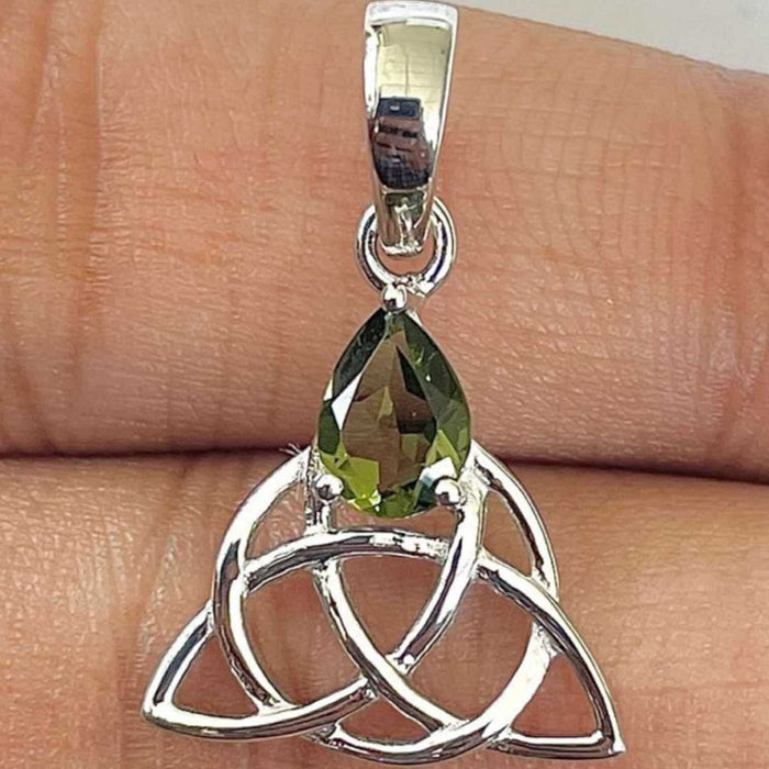 Moldavite Trinity Knot Pendant