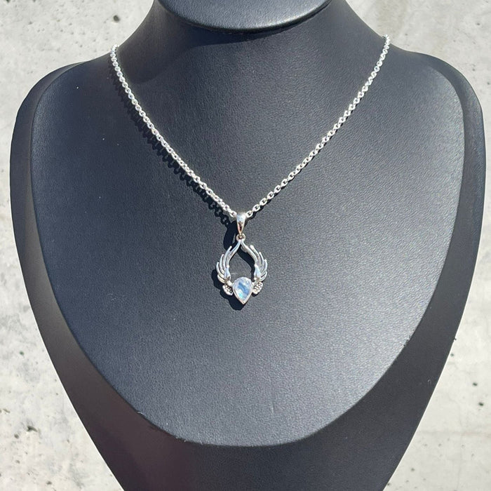 Angel Wing Moonstone Necklace