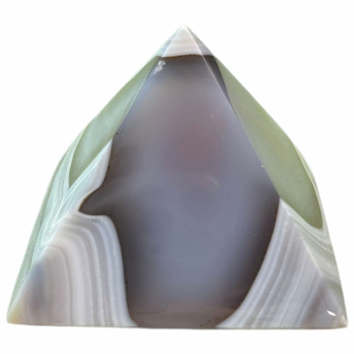 Natural Agate Pyramid With Druzy