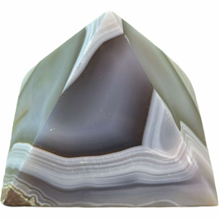 Natural Agate Pyramid With Druzy