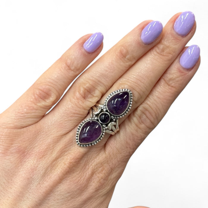 Double Amethyst Ring S7