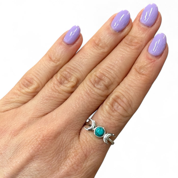 Turquoise Triple Moon Ring