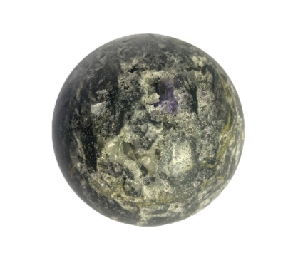 Sphalerite Sphere With Amethyst inclusion