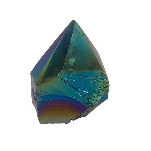 Obsidian Titanium Aura Polished Top Point