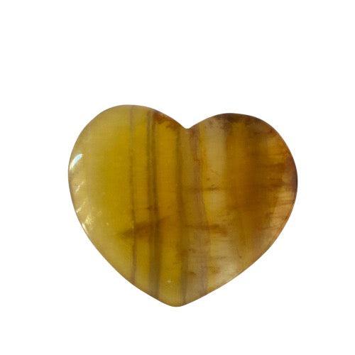 Yellow Fluorite Heart