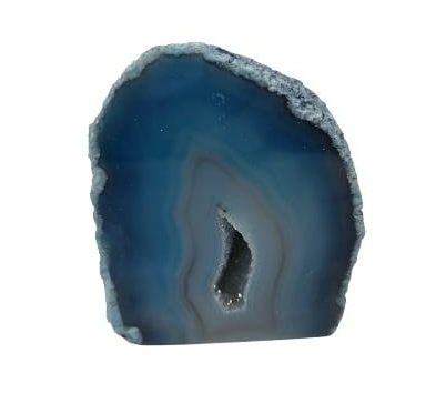 Agate Geode With Druzy - Blue