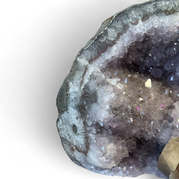 Amethyst Geode - With Calcite Inclusion
