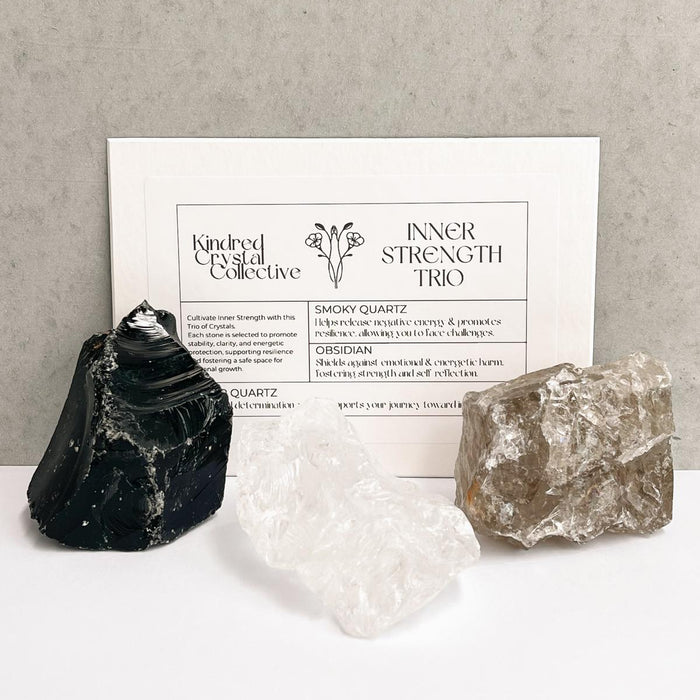 Inner Strength Trio – Raw Crystals for Power, Protection & Clarity