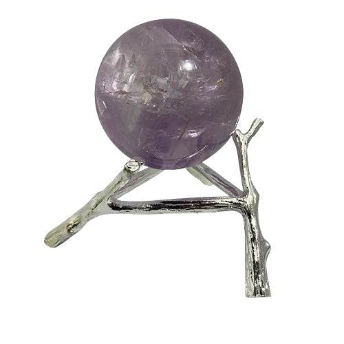 Tree Branch Metal Sphere Stand ( Large ) - Silver