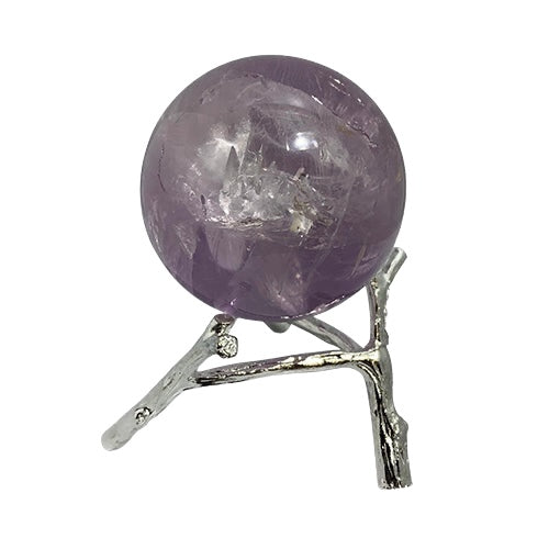 Tree Branch Metal Sphere Stand ( Med ) - Silver