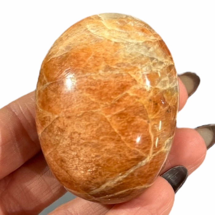 Natural Peach Moonstone Palm Stone