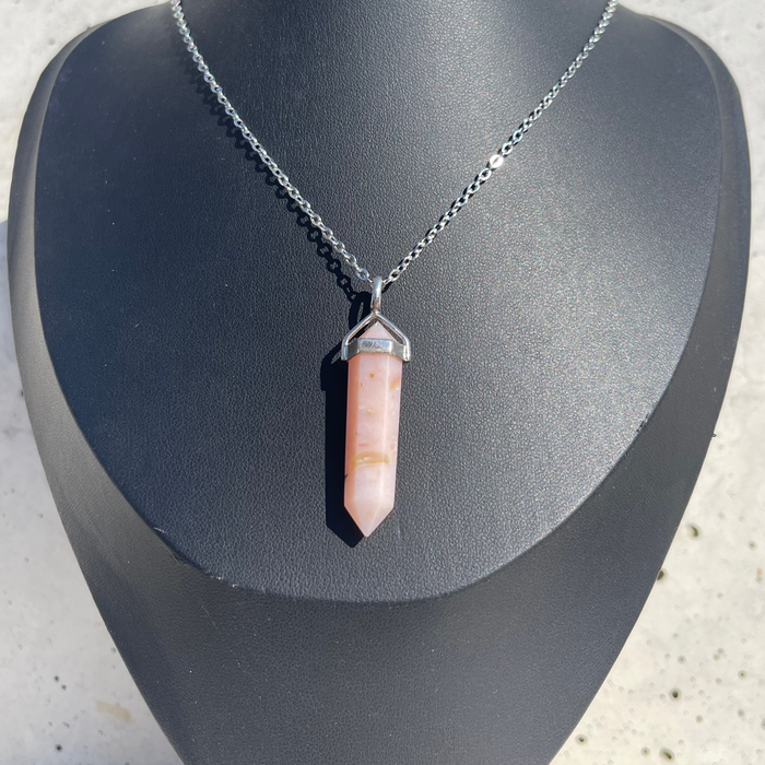 Pink Opal DT Point Pendant