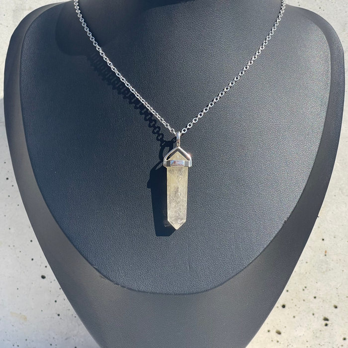 Rutilated Quartz DT Point Pendant