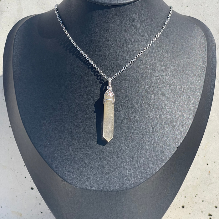 Rutilated Quartz DT Point Pendant