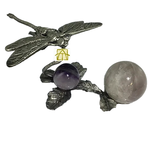 Dragonfly Sphere Pewter Stand