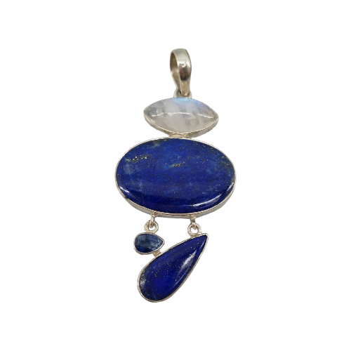 Lapis Lazuli and Moonstone Sterling Silver Pendant