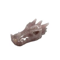 Rose quartz dragon skull