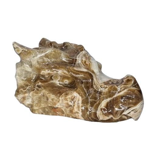 Amber Calcite dragon skull
