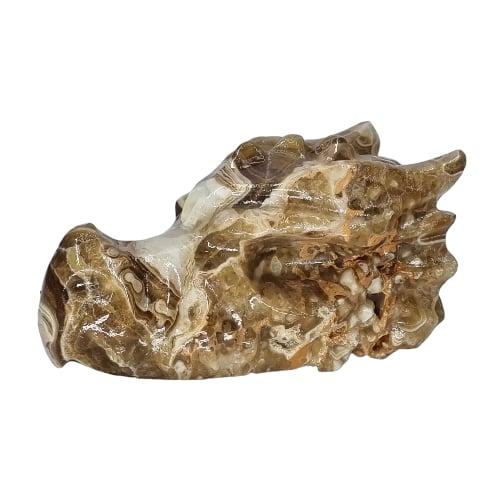 Amber Calcite dragon skull