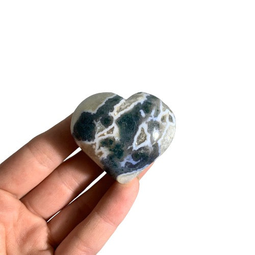 Moss agate heart 2