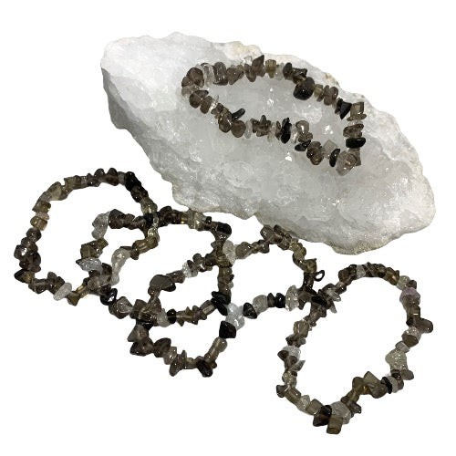 Smoky Quartz Chip bracelet - 5pk