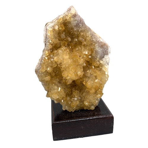 citrine cluster on wood base 2