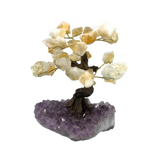 Citrine Gem Tree on Amethyst Cluster Base