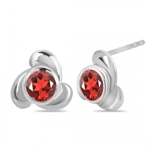 Garnet Sterling Silver Earrings